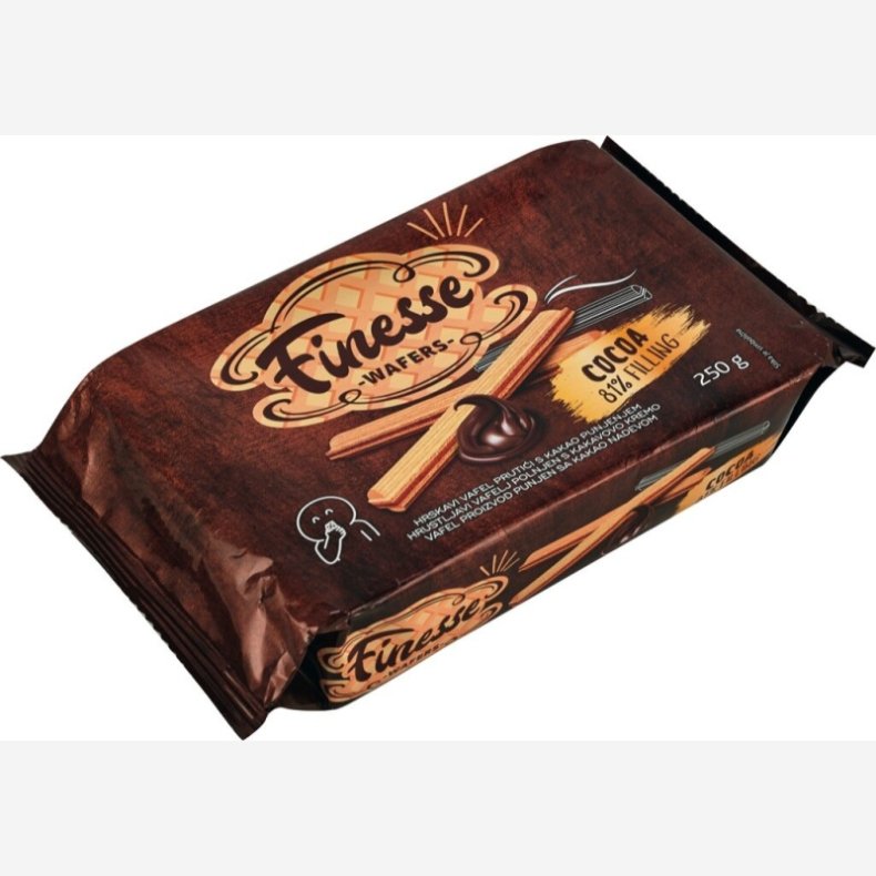 Finesse Spr�de vaffelst�nger med kakaofyld 250 g