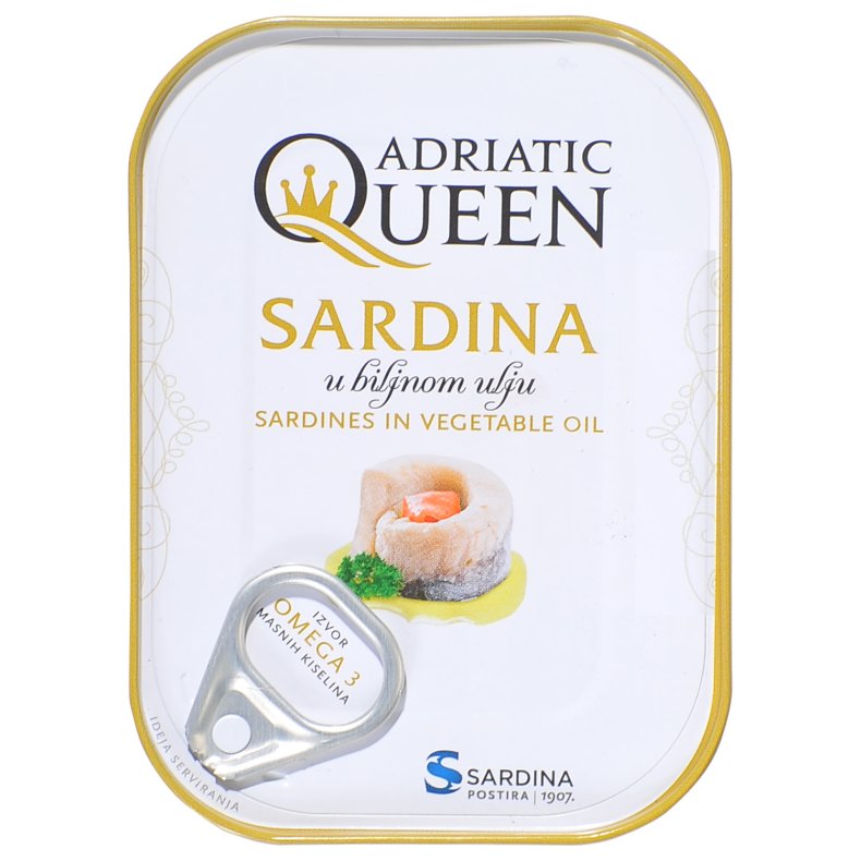 Adriatic Queen Sardiner i vegetabilsk olie 73,5gr