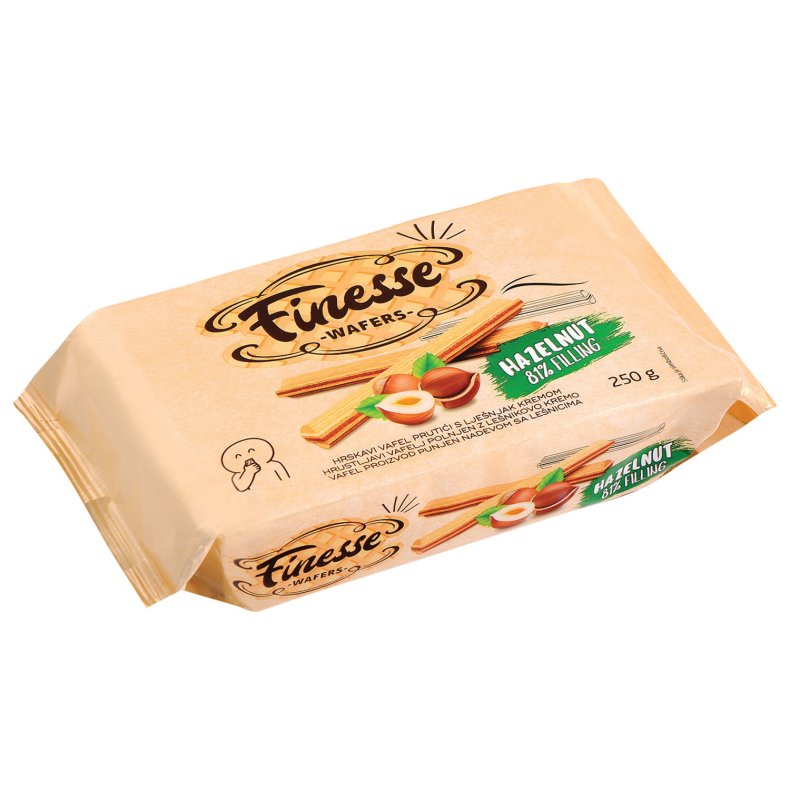 Finesse Spr�de vaffelst�nger med hasseln�ddecreme 250 g